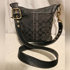 Coach Black Signature Crossbody Bag with Gold Hardware